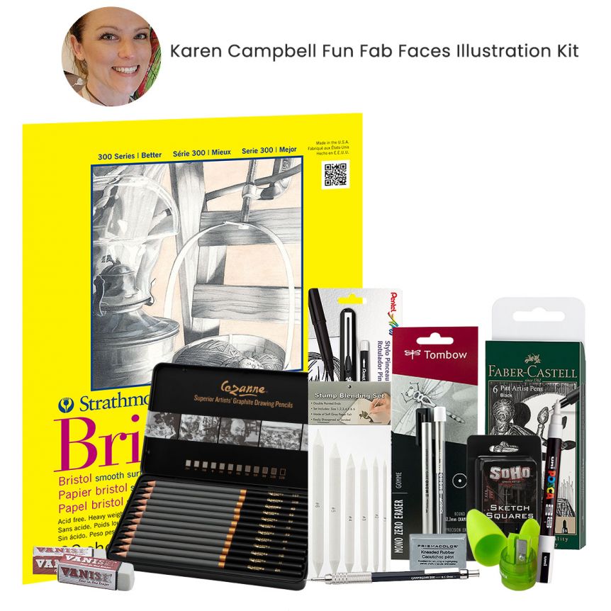 Karen Campbell Fun Fab Faces Illustration Kit (Signature Set)