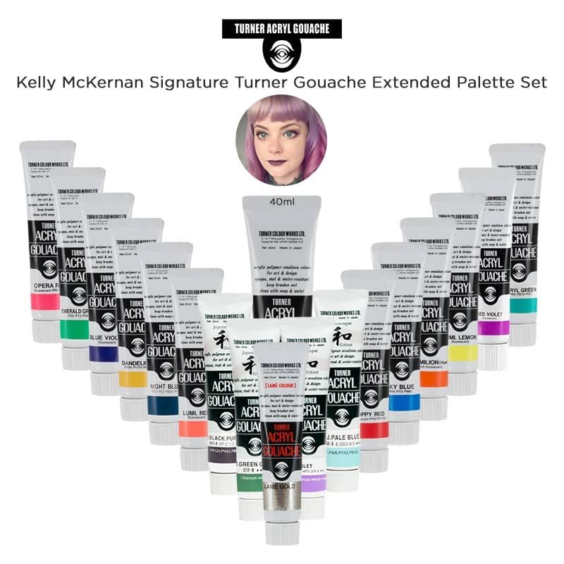 Kelly McKernan Turner Acryl Gouache Extended Palette Signature Artist Kit