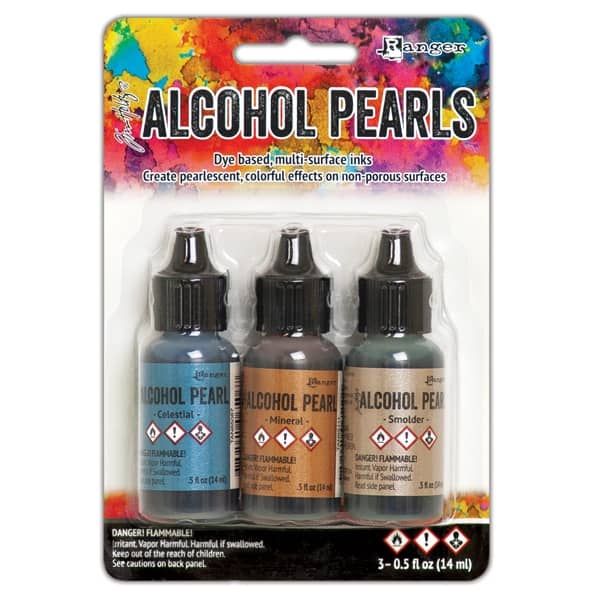 Ranger Tim Holtz Alcohol Inks .5oz  Pearl Kit #4 Pack of 3