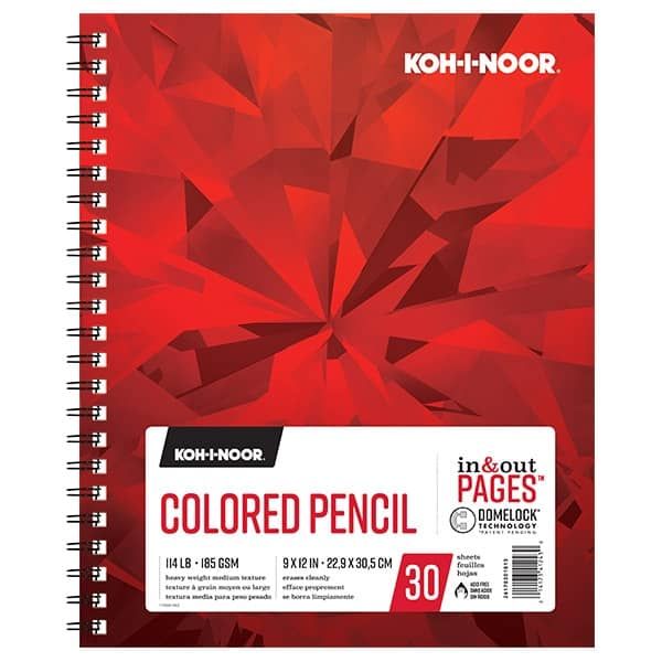 Koh-I-Noor 114lb Color Pencil Pad 9x12in-30 Sheet Spiral In/Out
