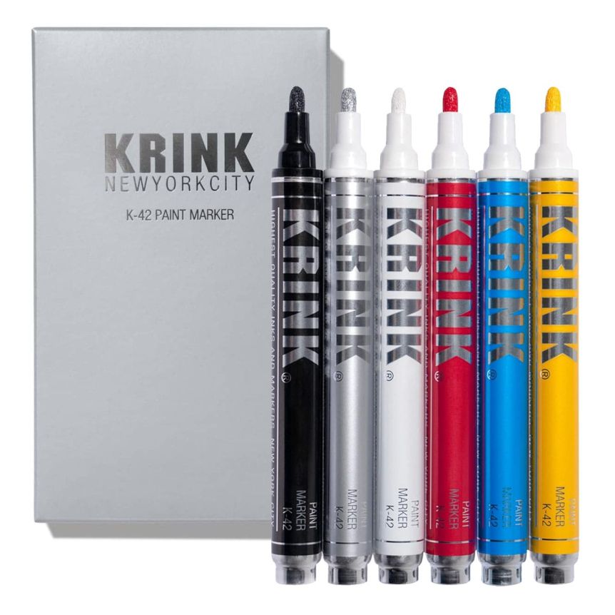 Krink K-42 Paint Marker Box Set of 6 Colors, 4.5mm Nib