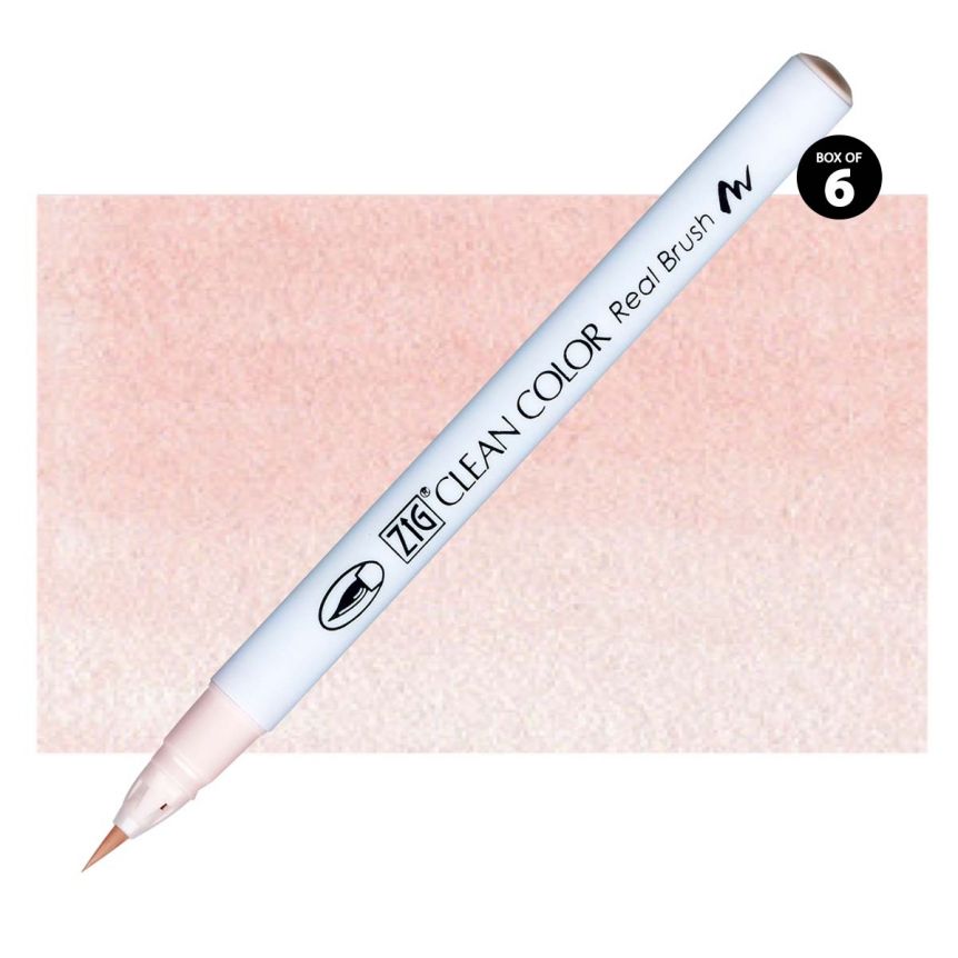 Kuretake Zig Clean Color Brush Marker Pale Pink (Box of 6)