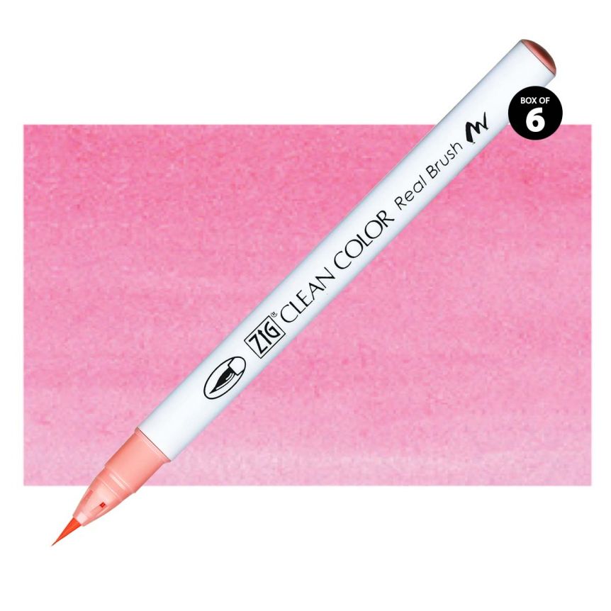 Kuretake Zig Clean Color Brush Marker Pink Flamingo (Box of 6)