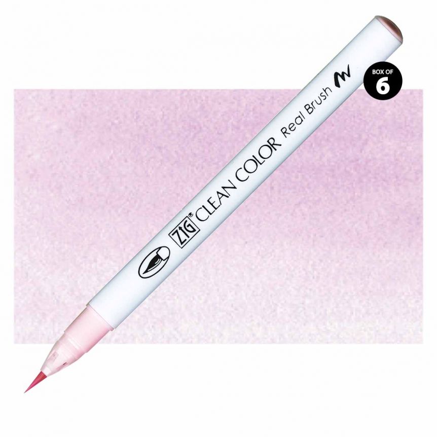 Kuretake Zig Clean Color Brush Marker Sugared Almond Pink (Box of 6)