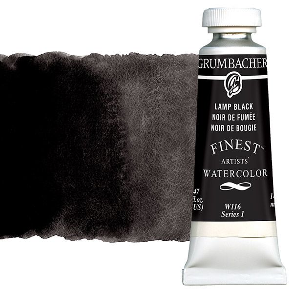 Grumbacher Finest Artists' Watercolor 14 ml Tube - Lamp Black