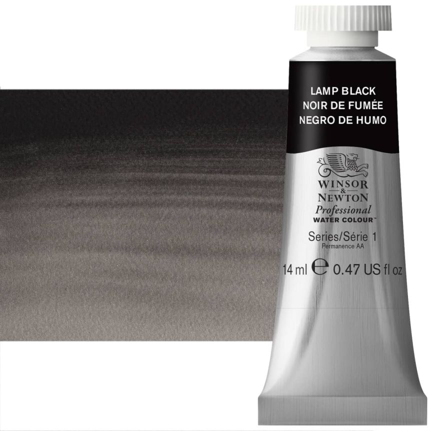 Winsor & Newton Professional Watercolor - Lamp Black, 14ml Tube