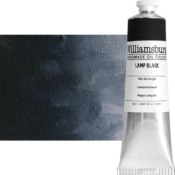 Williamsburg Handmade Oil Paint - Lamp Black, 150ml Tube