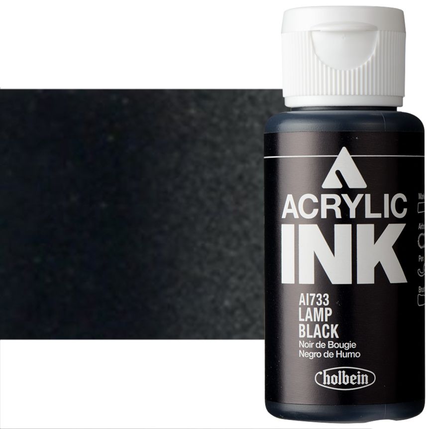 Holbein Acrylic Ink - Lamp Black, 30ml