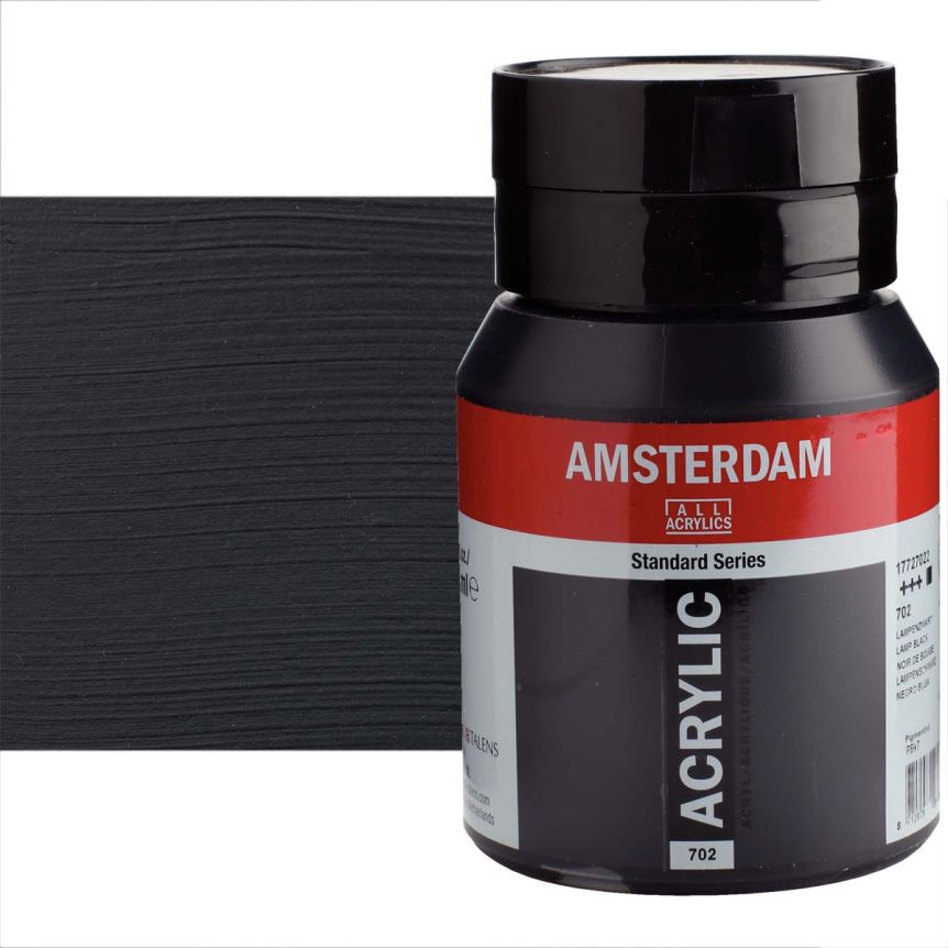Amsterdam Standard Series Acrylic Paint - Lamp Black, 500ml Jar
