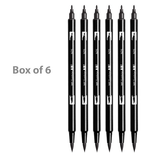  Tombow 56621 Dual Brush Pen, N15 - Black, 1-Pack