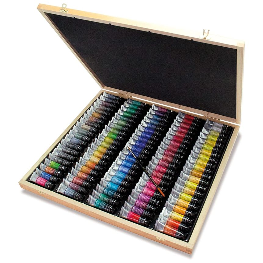 Sennelier L'Aquarelle French Artists' Watercolor Wood Box Set of 98, 10ml Tubes