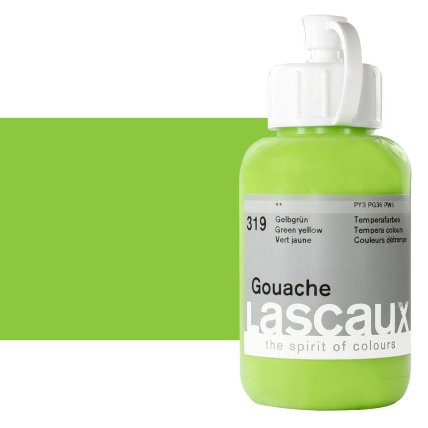 Lascaux Acrylic Gouache Paint Green Yellow 85 ml Bottle