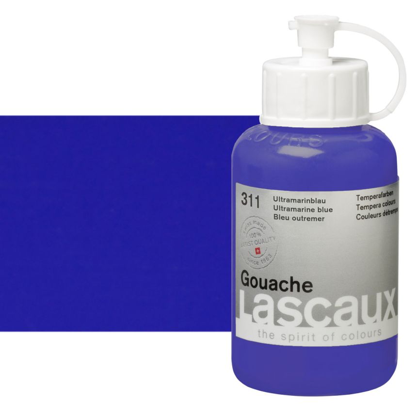 Lascaux Acrylic Gouache Paint Ultramarine Blue 85 ml Bottle