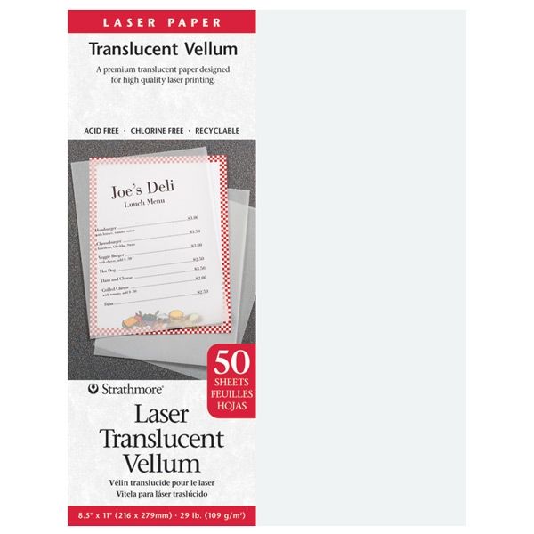Translucent Vellum Paper for Invitations and Tracing (8.5 x 11 in