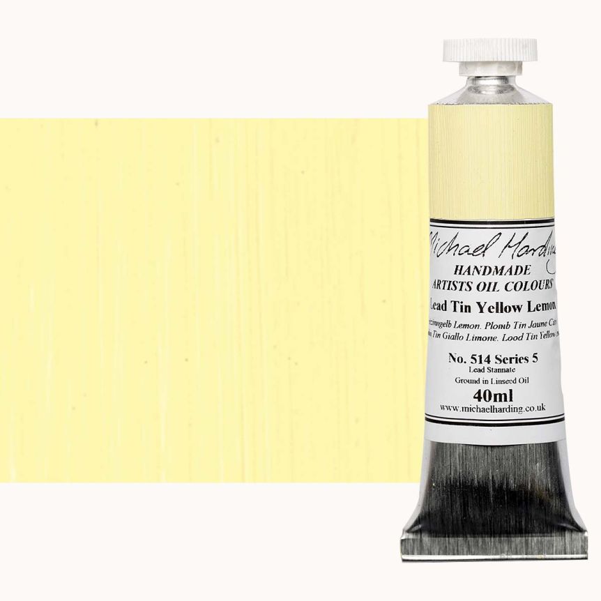 Michael Harding Oil Color - Lead Tin Yellow Lemon, 40ml Tube