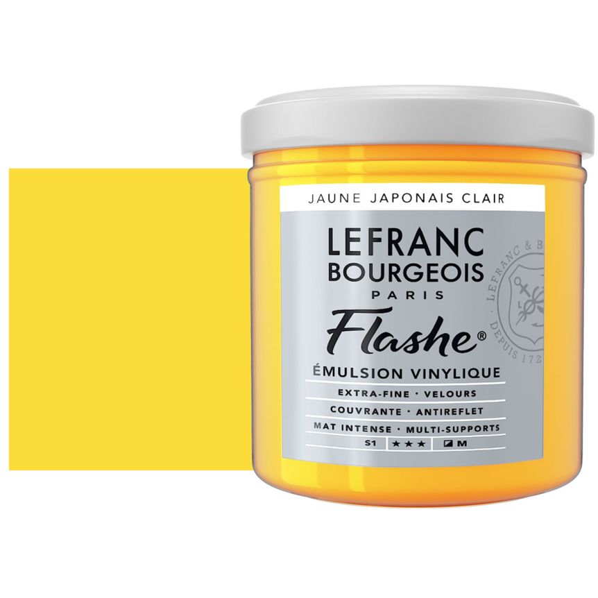 Flashe Vinyl Paint - Japanese Yellow Light, 125 ml Jar