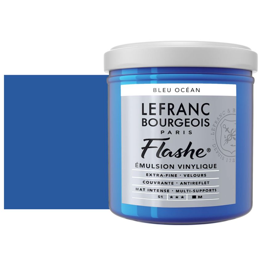 Flashe Vinyl Paint - Ocean Blue, 125 ml Jar