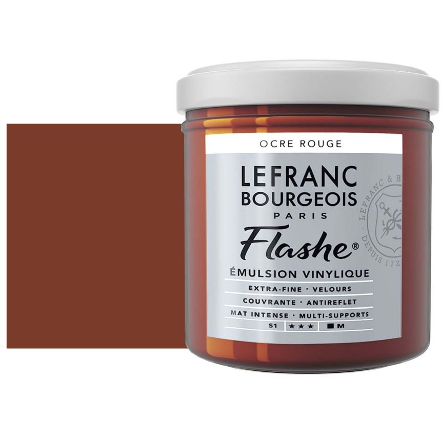 Flashe Vinyl Paint - Red Ochre, 125 ml Jar