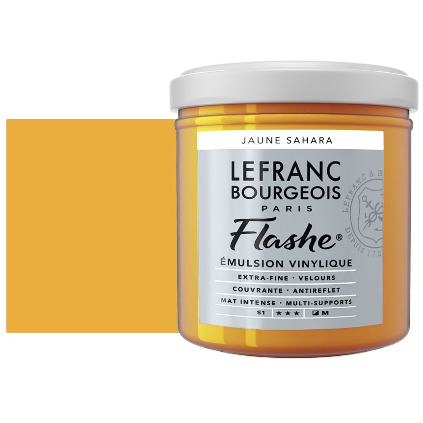 Flashe Vinyl Paint - Sahara Yellow, 125 ml Jar