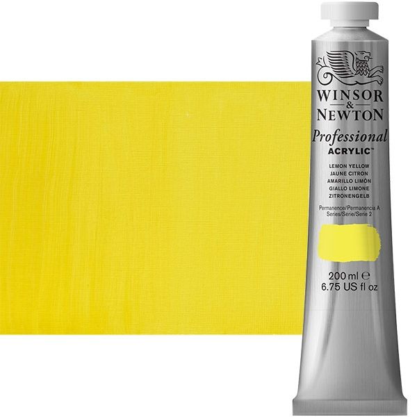 Winsor & Newton Professional Acrylic Lemon Yellow 200 ml