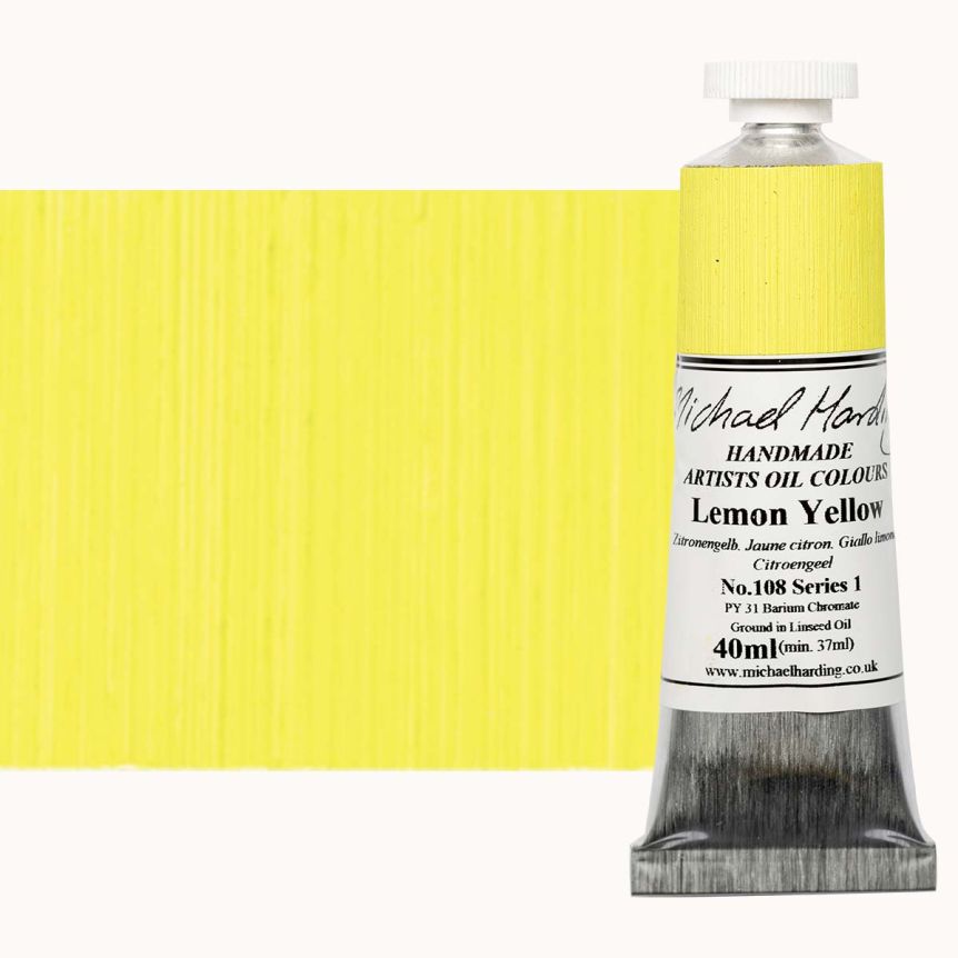 Michael Harding Oil Color - Lemon Yellow, 40ml Tube