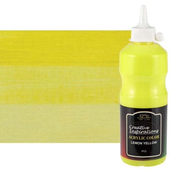 Creative Inspirations Acrylic Paint, Lemon Yellow 500ml Bottle