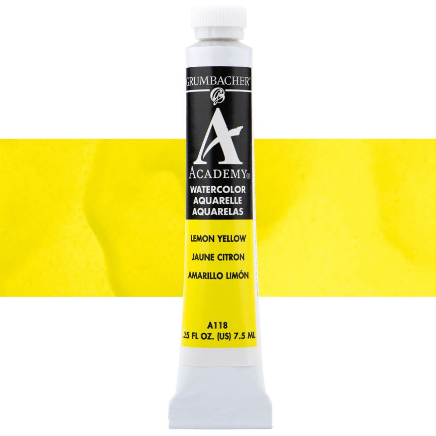 Grumbacher Academy Watercolor 7.5 ml Tube - Lemon Yellow