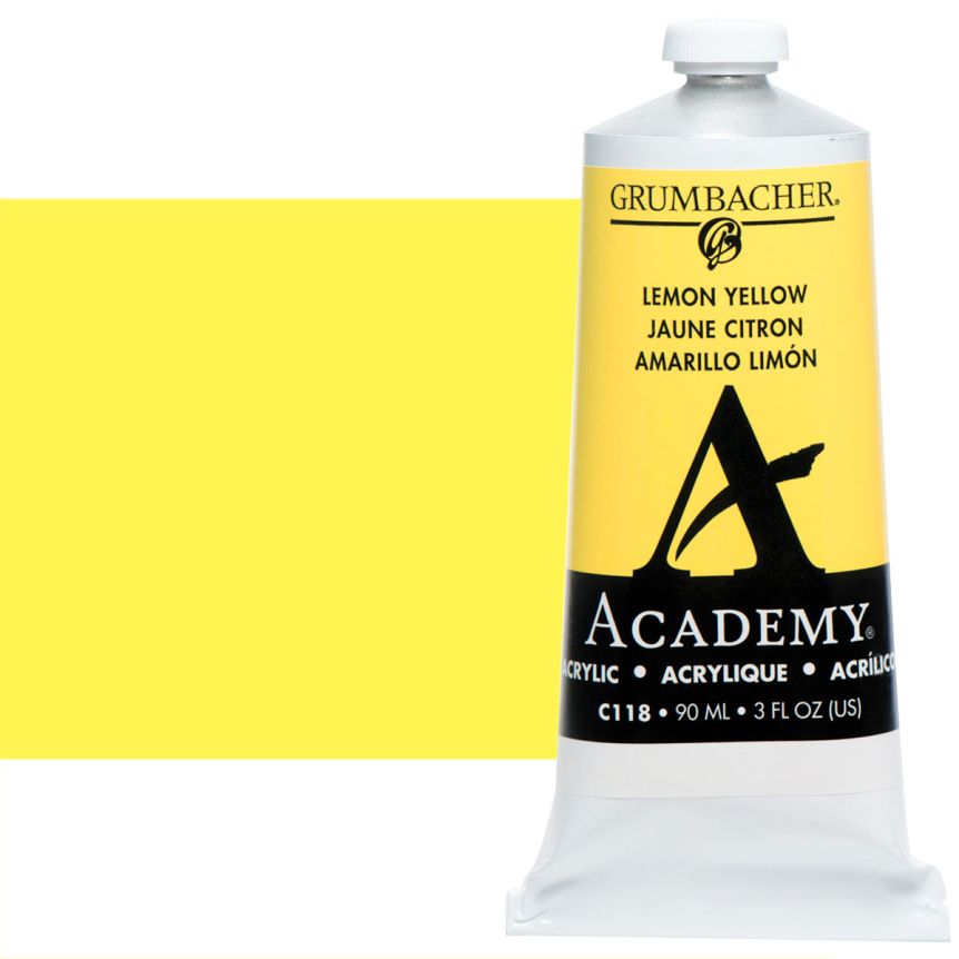 Grumbacher Academy Acrylics Lemon Yellow 90 ml