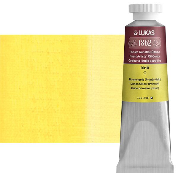 LUKAS 1862 Oil Color - Lemon Yellow Primary, 37ml 