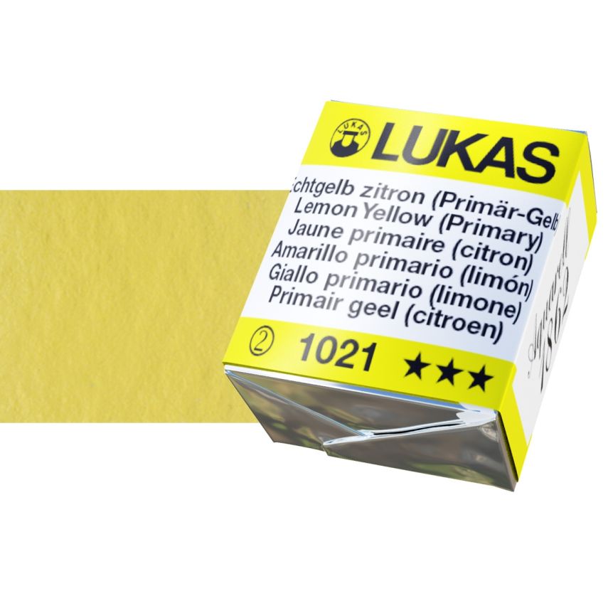 LUKAS Aquarell 1862 Watercolor Half Pan - Lemon Yellow (Primary)