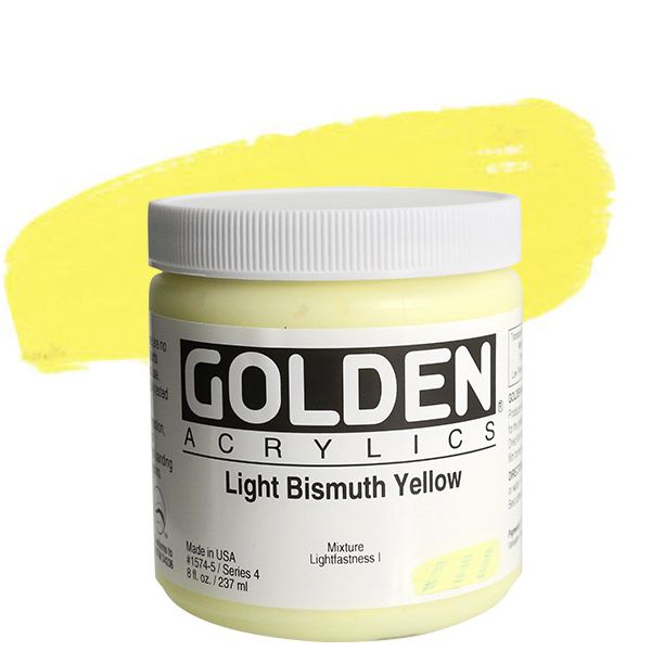 GOLDEN Heavy Body Acrylics - Light Bismuth Yellow, 8oz Jar