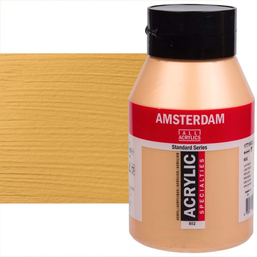 Amsterdam Standard Series Acrylic Paint - Light Gold, 1 Liter Jar
