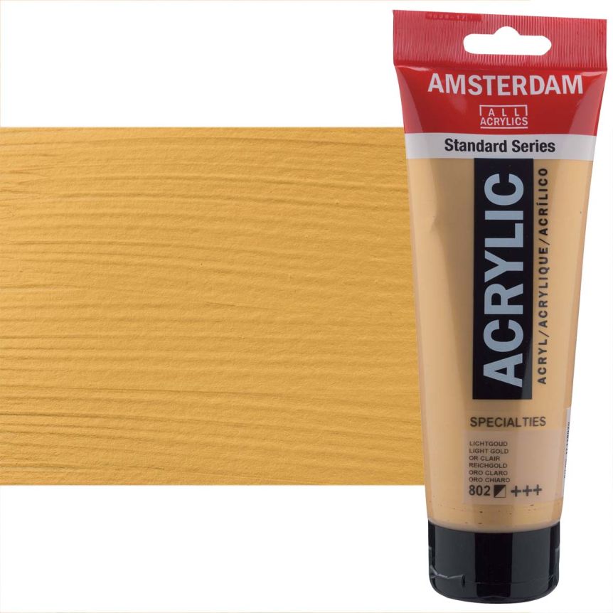 Amsterdam Standard Series Acrylic Paint - Light Gold, 250ml Tube