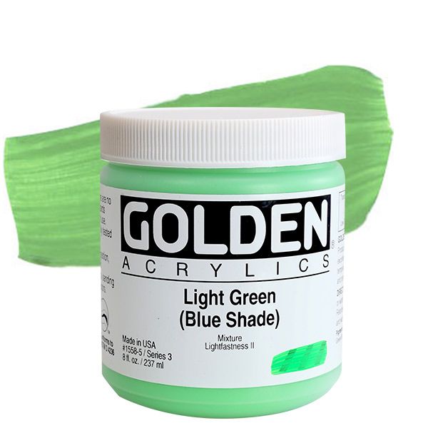 GOLDEN Heavy Body Acrylics - Light Green (Blue Shade), 8oz Jar