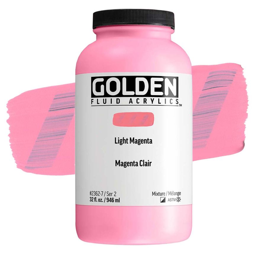 Golden Fluid Acrylic Light Magenta, 32oz 