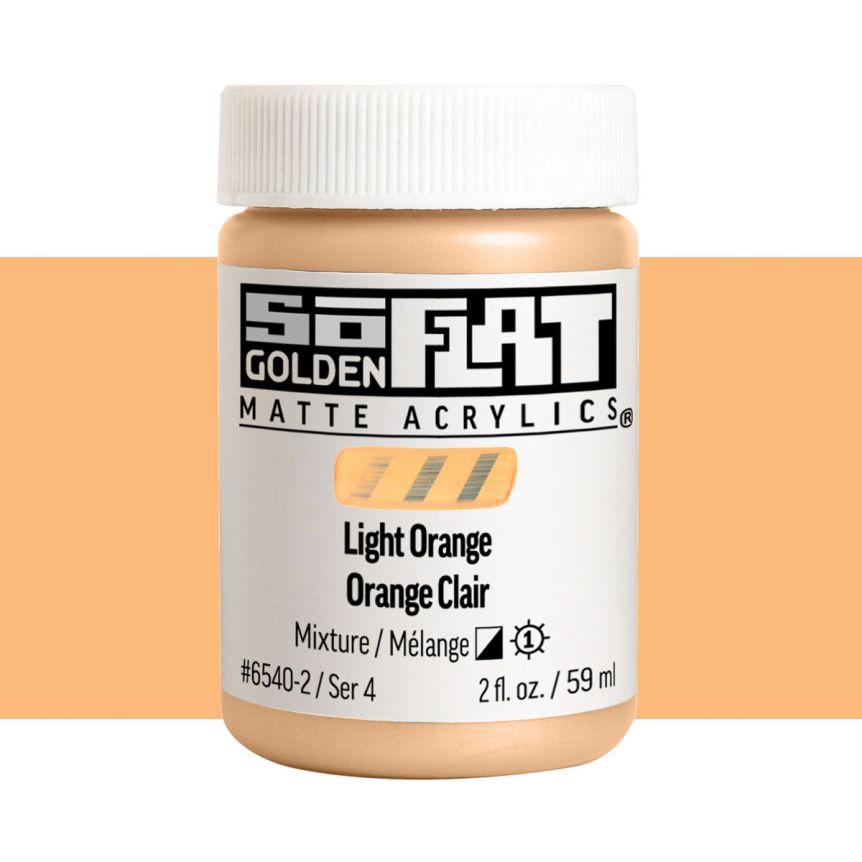 GOLDEN SoFlat Matte Acrylic - Light Orange, 2oz Jar