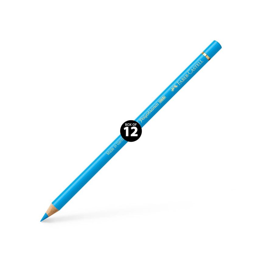 Faber-Castell Polychromos Pencil, No. 145 - Light Phthalo Blue (Box of 12)