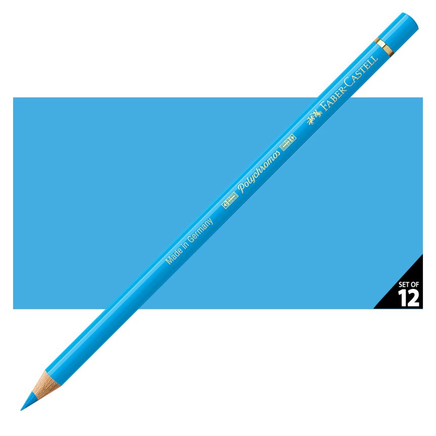 Faber-Castell Polychromos Pencil, No. 145 - Light Phthalo Blue (Box of 12)