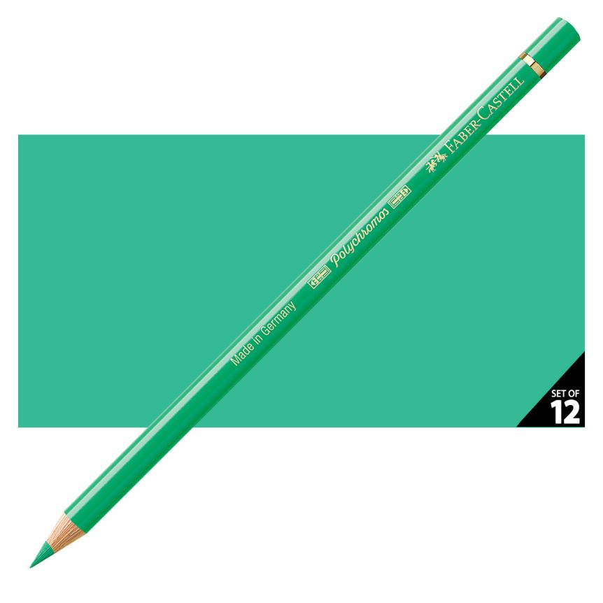 Faber-Castell Polychromos Pencil, No. 162 - Light Phthalo Green (Box of 12)