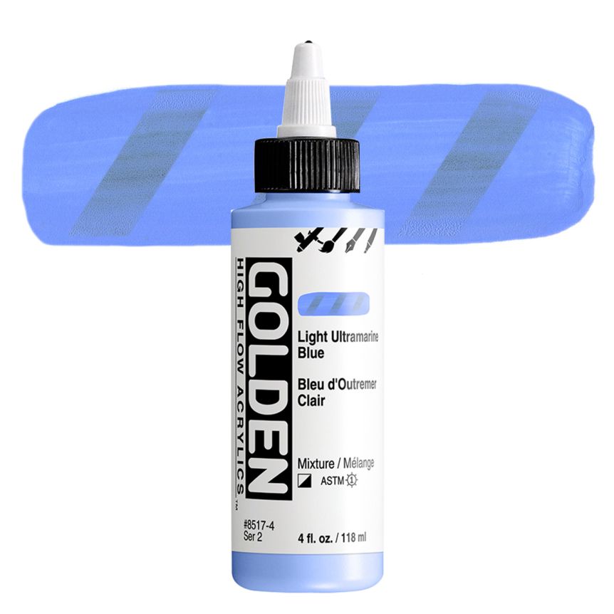 Golden High Flow Acrylic - Light Ultramarine Blue, 4oz Bottle