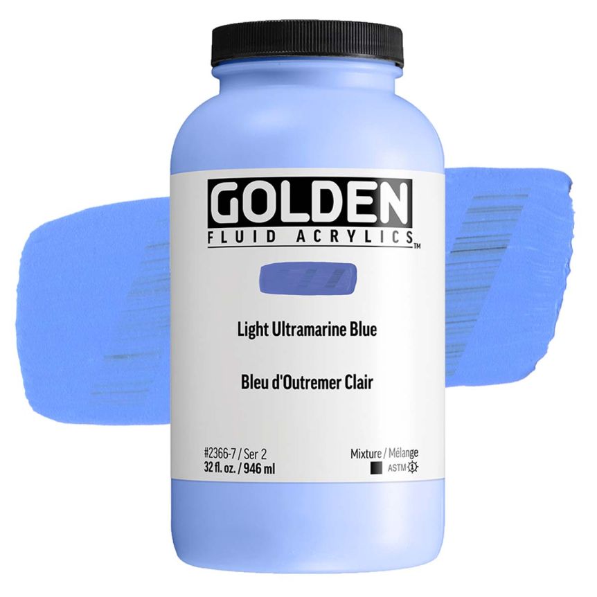 Golden Fluid Acrylic Light Ultramarine Blue, 32oz 
