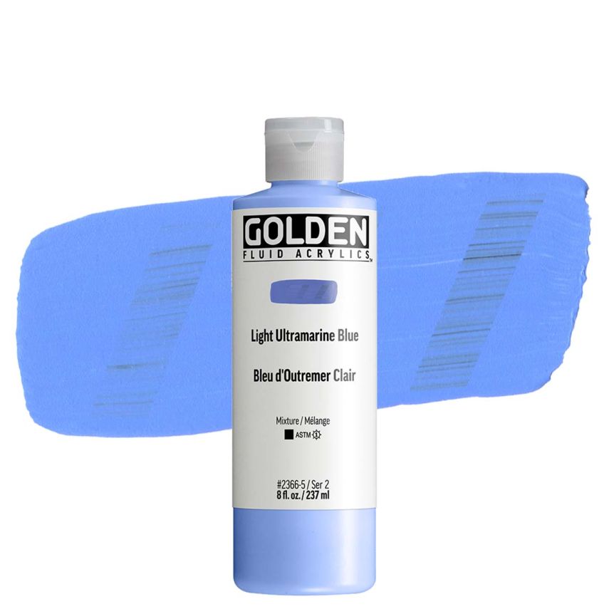 Golden Fluid Acrylic Light Ultramarine Blue, 4oz
