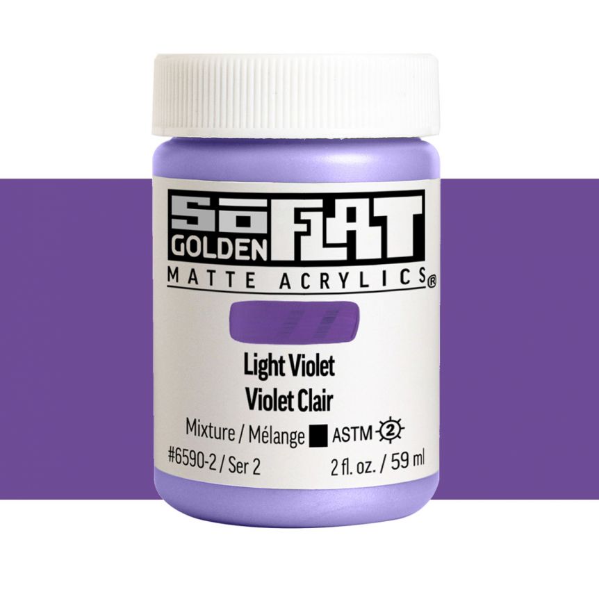 GOLDEN SoFlat Matte Acrylic - Light Violet, 2oz Jar