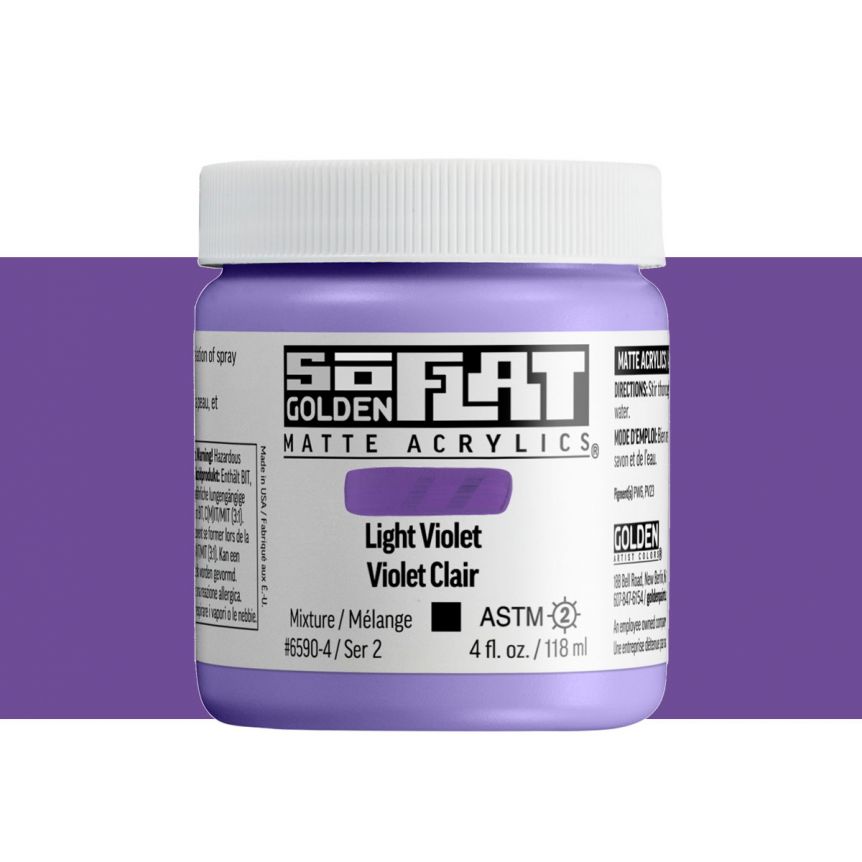 GOLDEN SoFlat Matte Acrylic - Light Violet, 4oz Jar