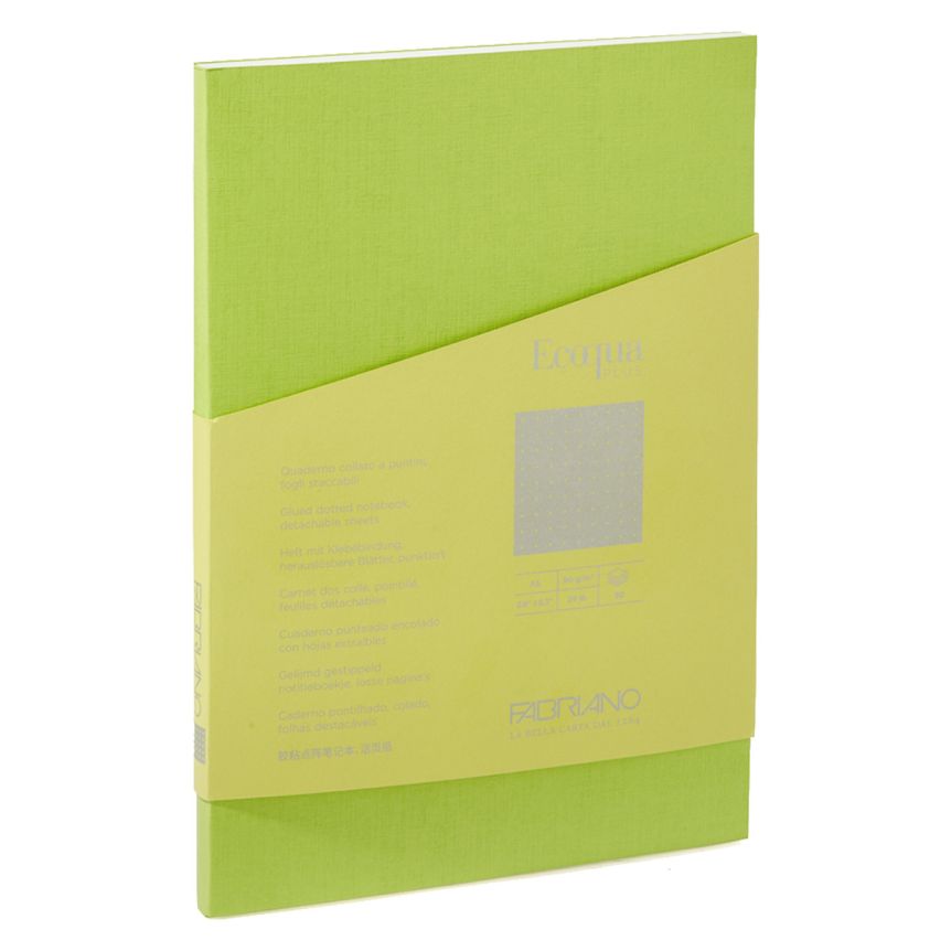 Fabriano EcoQua+ Notebook 5.8 x 8.3" Dot Grid Glue-Bound Lime
