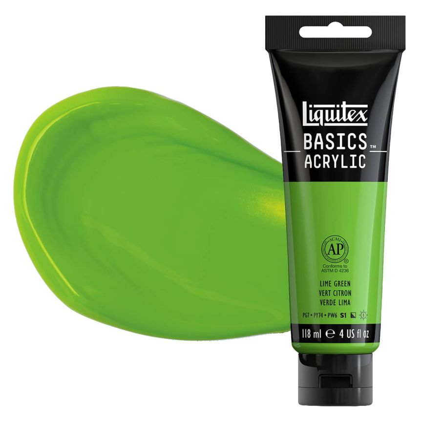 Liquitex Basics Acrylic Paint - Lime Green, 4oz Tube
