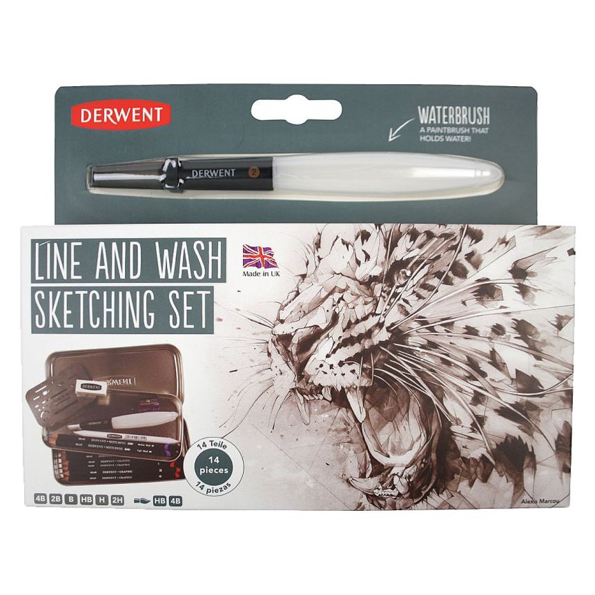 Derwent Line & Wash Sketch Set, 14 Piece Set