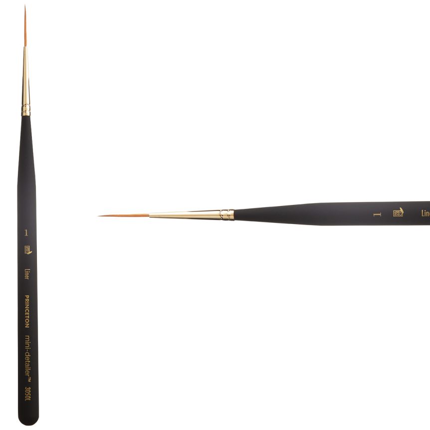 Princeton Mini-Detailer Series 3050 Synthetic Brush - Liner, Mini Handle, Size 1