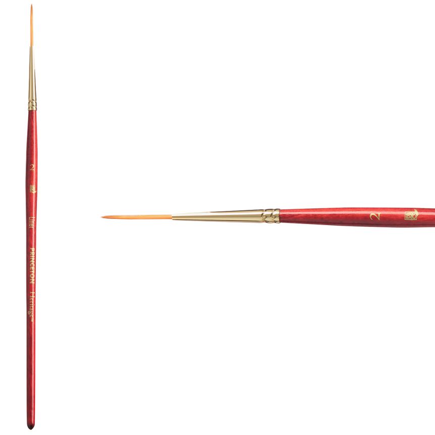 Princeton Heritage Series 4050 Synthetic Sable Brush - Liner, Short Handle, Size 2