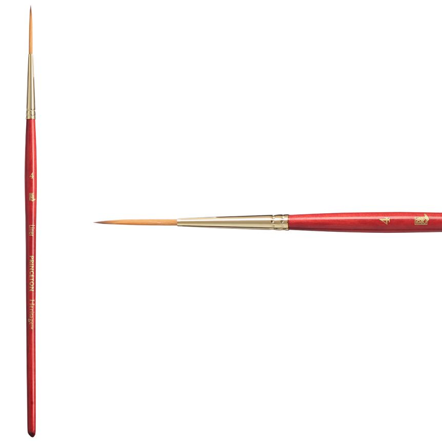 Princeton Heritage Series 4050 Synthetic Sable Brush - Liner, Short Handle, Size 4